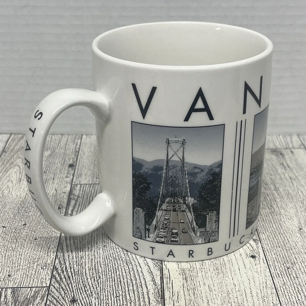Vintage 2003 Starbucks Barista City Scenes Vancouver Mug 18oz Lions Gate Bridge